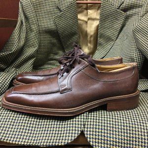 CANALI SHOES MEN 42 BROWN LEATHER MADE IN ITALY
